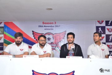 Akhil At Hyderabad Football League Press Meet
